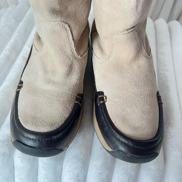 Lands End Calf High Suede Leather Rubber Sole Tan Winter Boots Size 6 - Picture 9 of 15